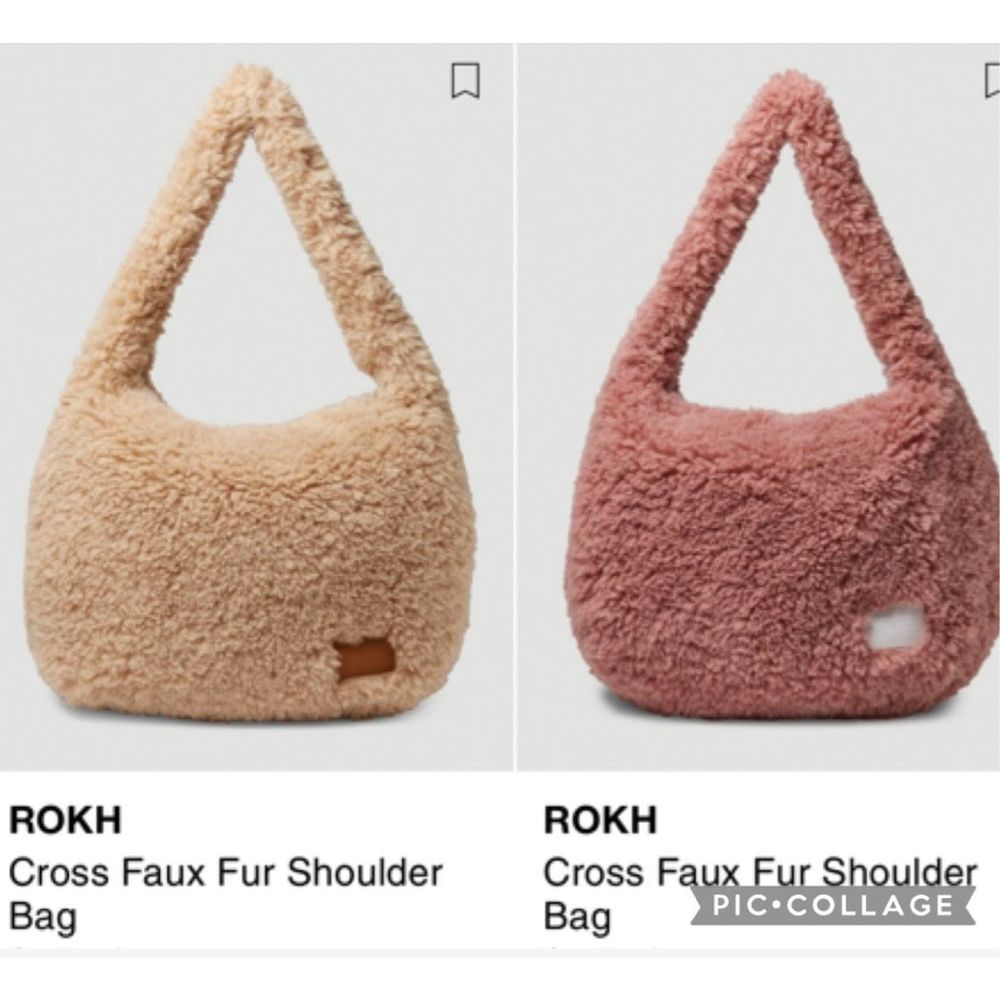 BNWT XXL ROKH FAUX FUR LARGE SHOULDER OR CROSSBODY PINK Unique Look Price Firm! - Picture 12 of 16